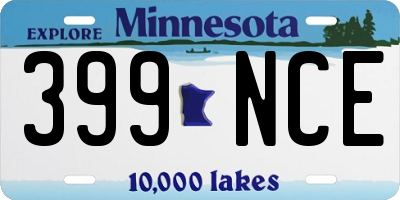 MN license plate 399NCE