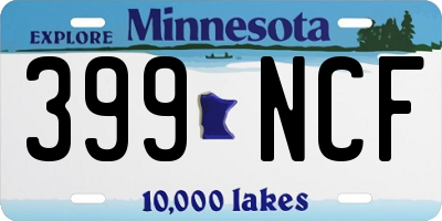 MN license plate 399NCF