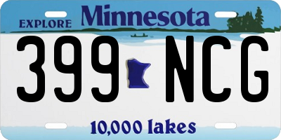 MN license plate 399NCG