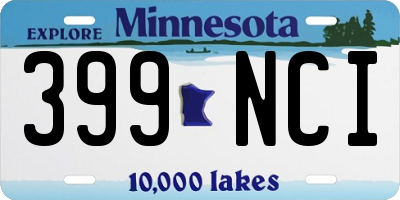 MN license plate 399NCI