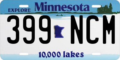 MN license plate 399NCM