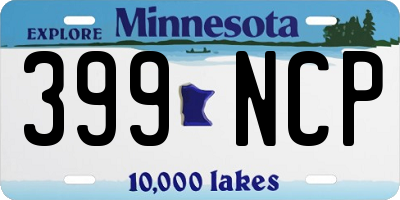 MN license plate 399NCP