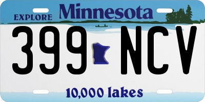 MN license plate 399NCV
