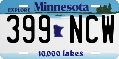 MN license plate 399NCW