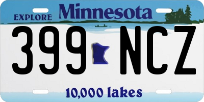 MN license plate 399NCZ
