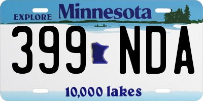 MN license plate 399NDA