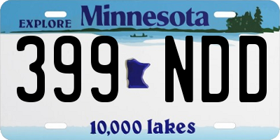 MN license plate 399NDD