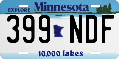 MN license plate 399NDF
