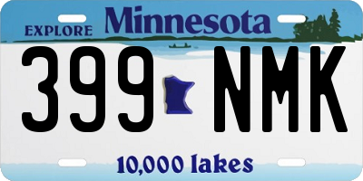 MN license plate 399NMK