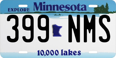 MN license plate 399NMS