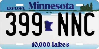 MN license plate 399NNC