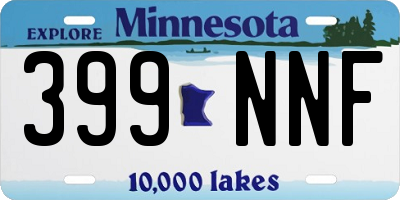 MN license plate 399NNF