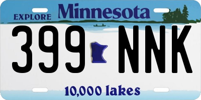 MN license plate 399NNK