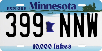 MN license plate 399NNW