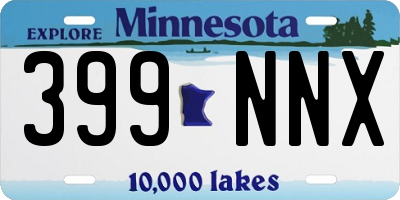 MN license plate 399NNX