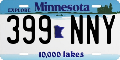 MN license plate 399NNY