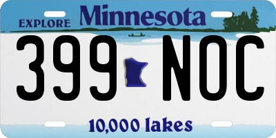 MN license plate 399NOC