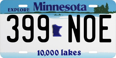 MN license plate 399NOE