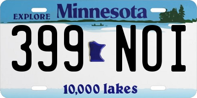 MN license plate 399NOI