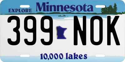 MN license plate 399NOK
