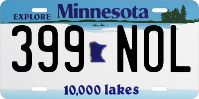 MN license plate 399NOL