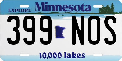 MN license plate 399NOS