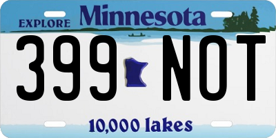 MN license plate 399NOT