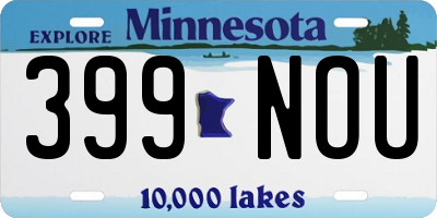 MN license plate 399NOU