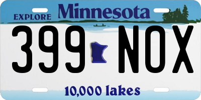 MN license plate 399NOX