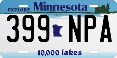 MN license plate 399NPA