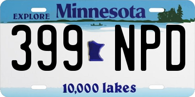 MN license plate 399NPD