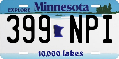MN license plate 399NPI