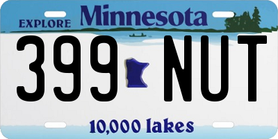 MN license plate 399NUT