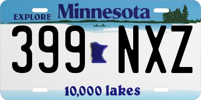 MN license plate 399NXZ