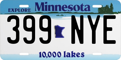MN license plate 399NYE