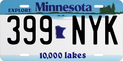 MN license plate 399NYK