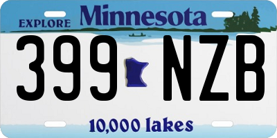 MN license plate 399NZB