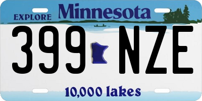 MN license plate 399NZE