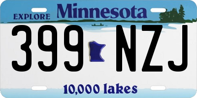 MN license plate 399NZJ