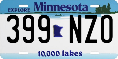MN license plate 399NZO