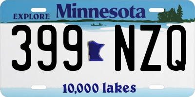 MN license plate 399NZQ
