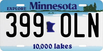 MN license plate 399OLN