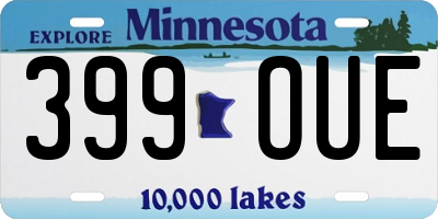 MN license plate 399OUE