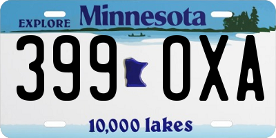 MN license plate 399OXA