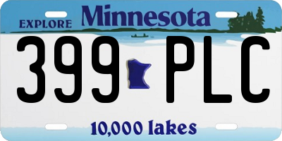 MN license plate 399PLC