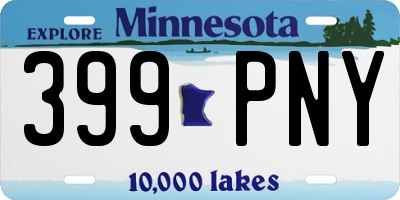 MN license plate 399PNY