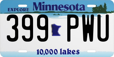 MN license plate 399PWU