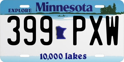 MN license plate 399PXW