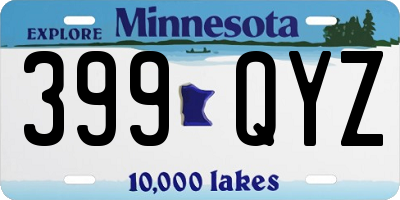 MN license plate 399QYZ