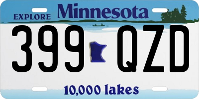 MN license plate 399QZD